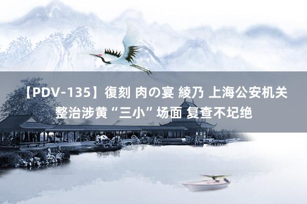 【PDV-135】復刻 肉の宴 綾乃 上海公安机关整治涉黄“三小”场面 复查不圮绝